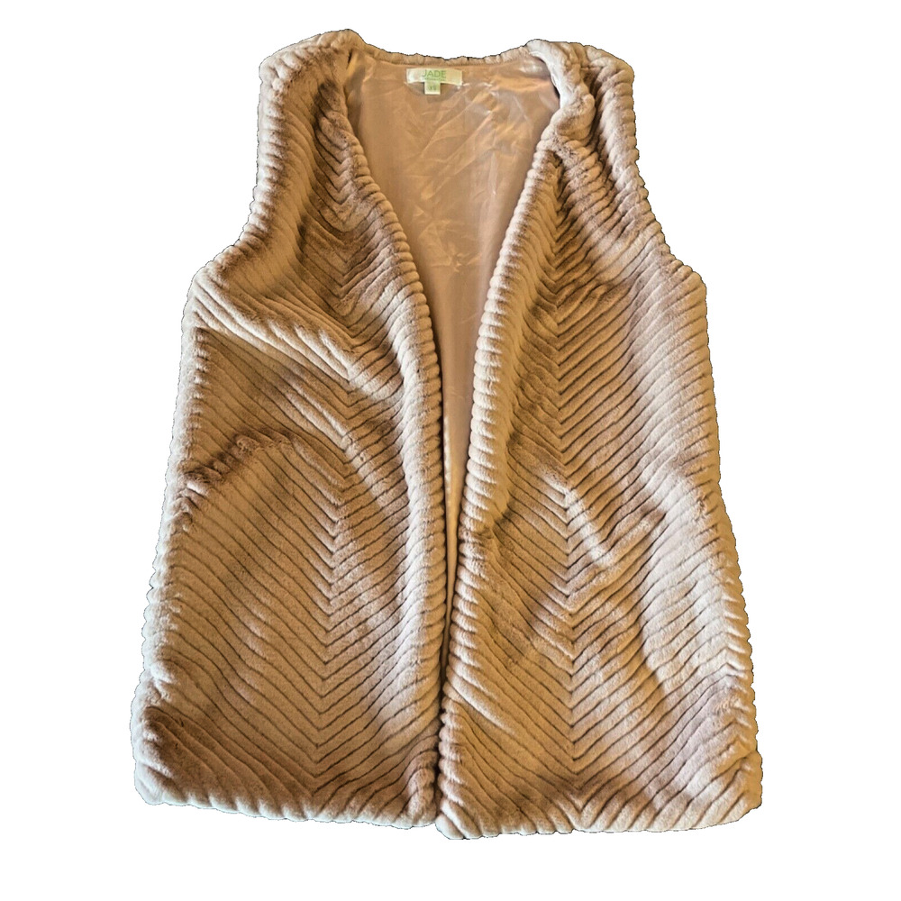 Jade Melody Tam Faux Fur Vest XS Blush Pink Soft Cozy Women’s Layering Style
